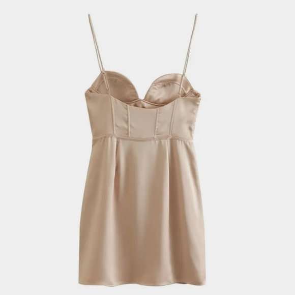 ZARA | Satin Effect Corset Dress - Picture 4 of 5